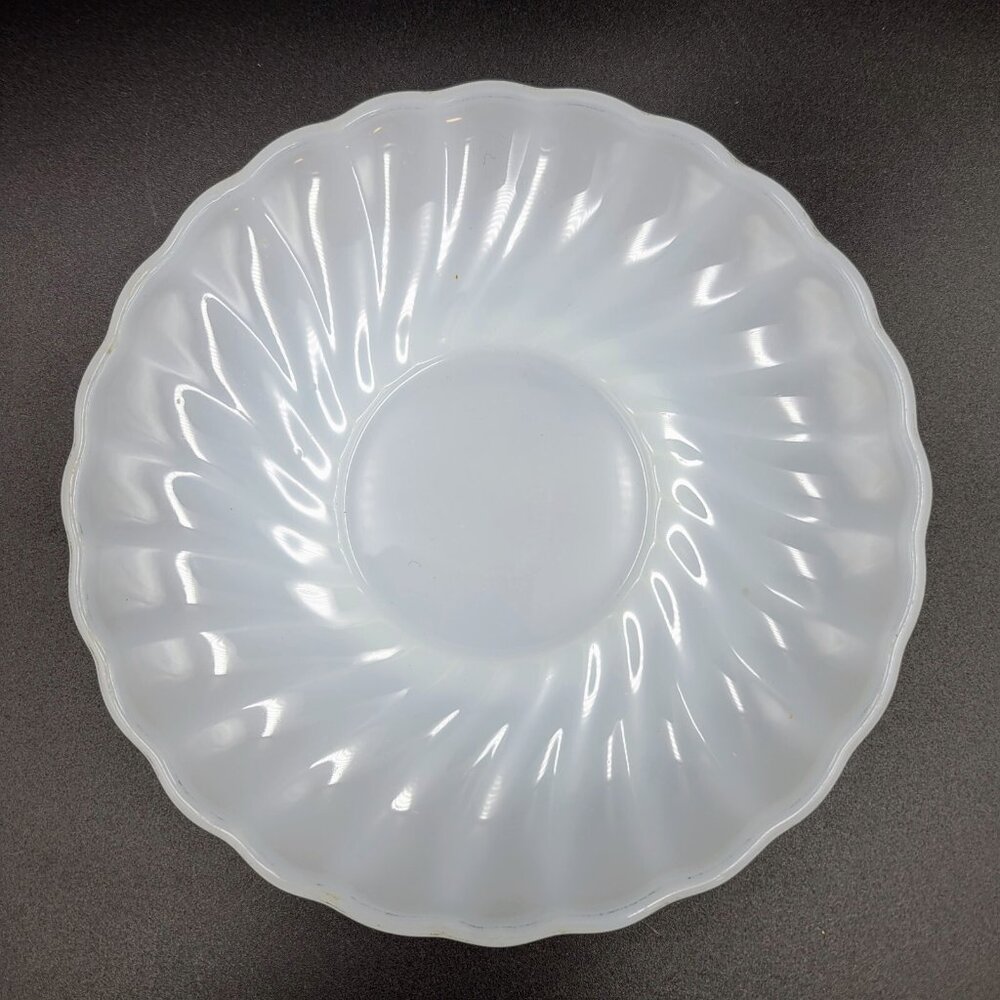 Vintage Anchor Hocking Fire King Saucer White Milk Glass Read